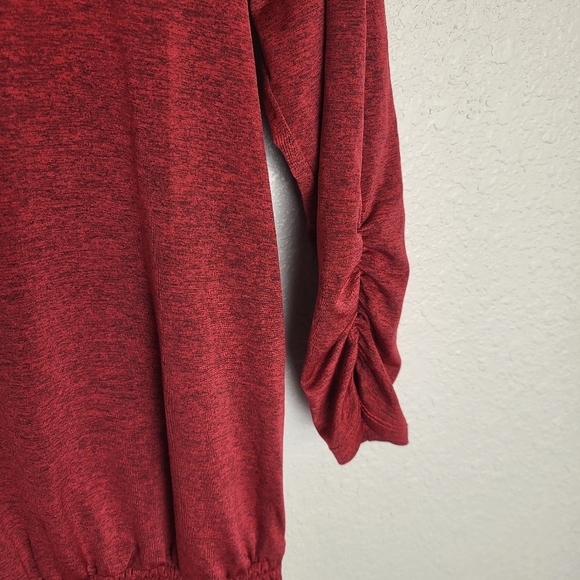 Apt 9 Women's Top Red with 3/4 Sleeves Size M Lattice Back Cutout - Picture 4 of 9